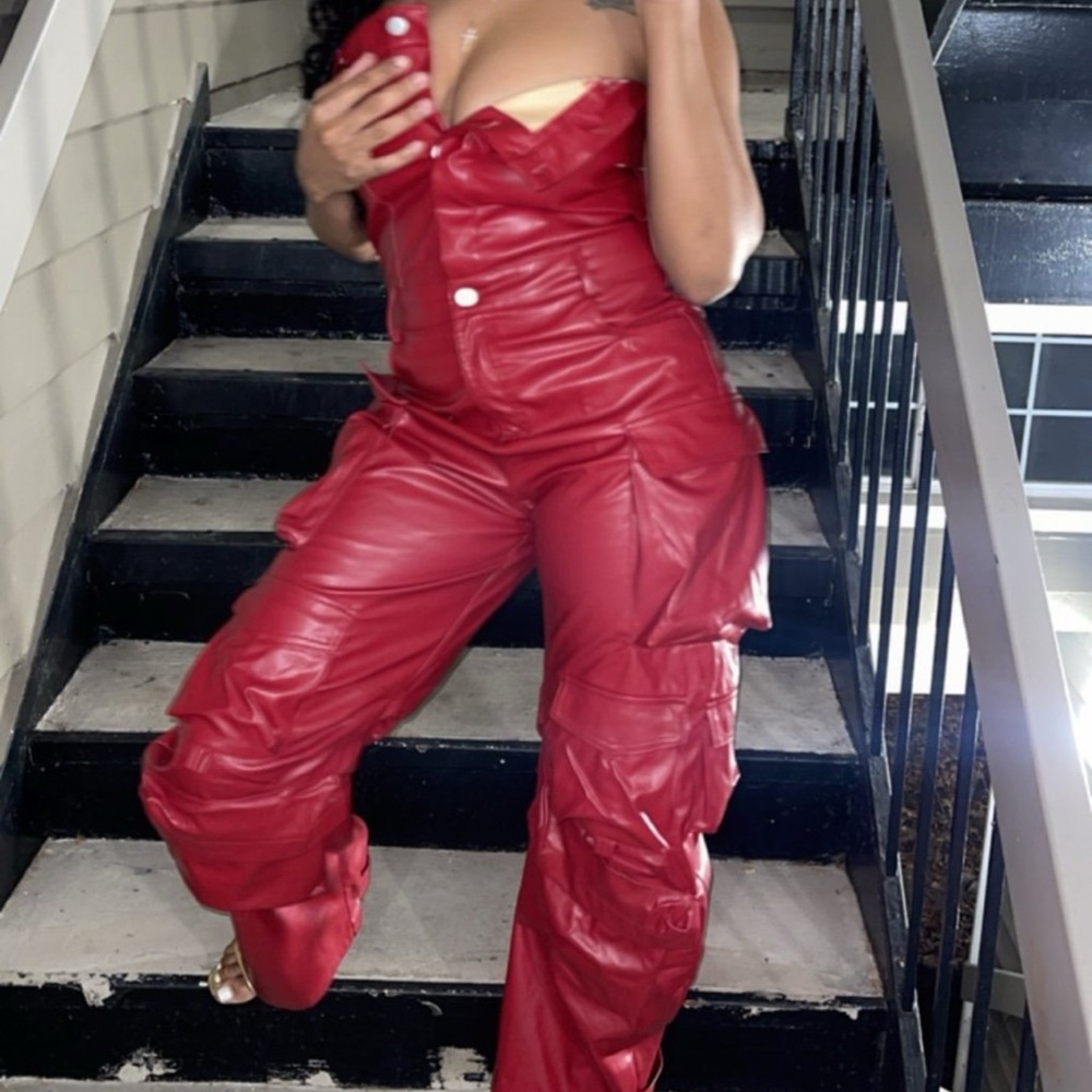 Red leather jumpsuit
My Boutique Shimmerglowkloset.com
Cheaper on website